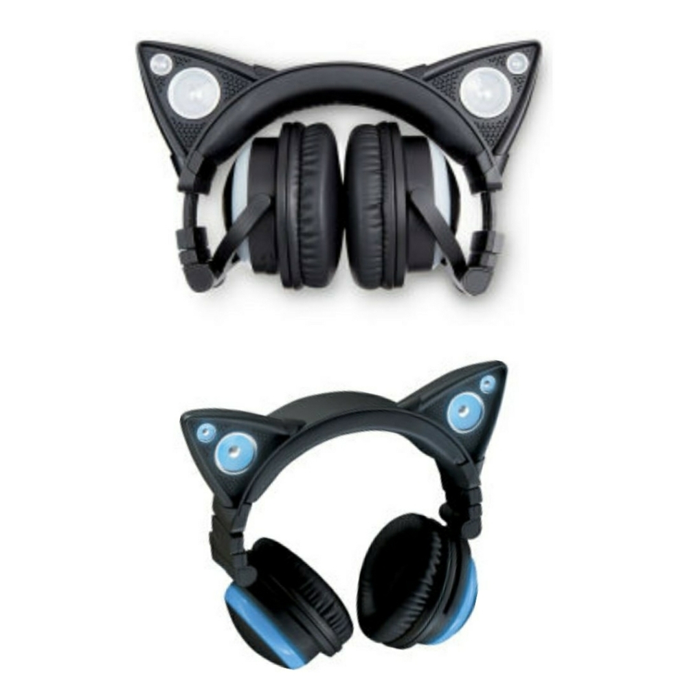 Brookstone Bluetooth Cat Ear Headphones & Speakers Wireless Light Up